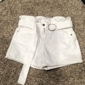 White jean shorts